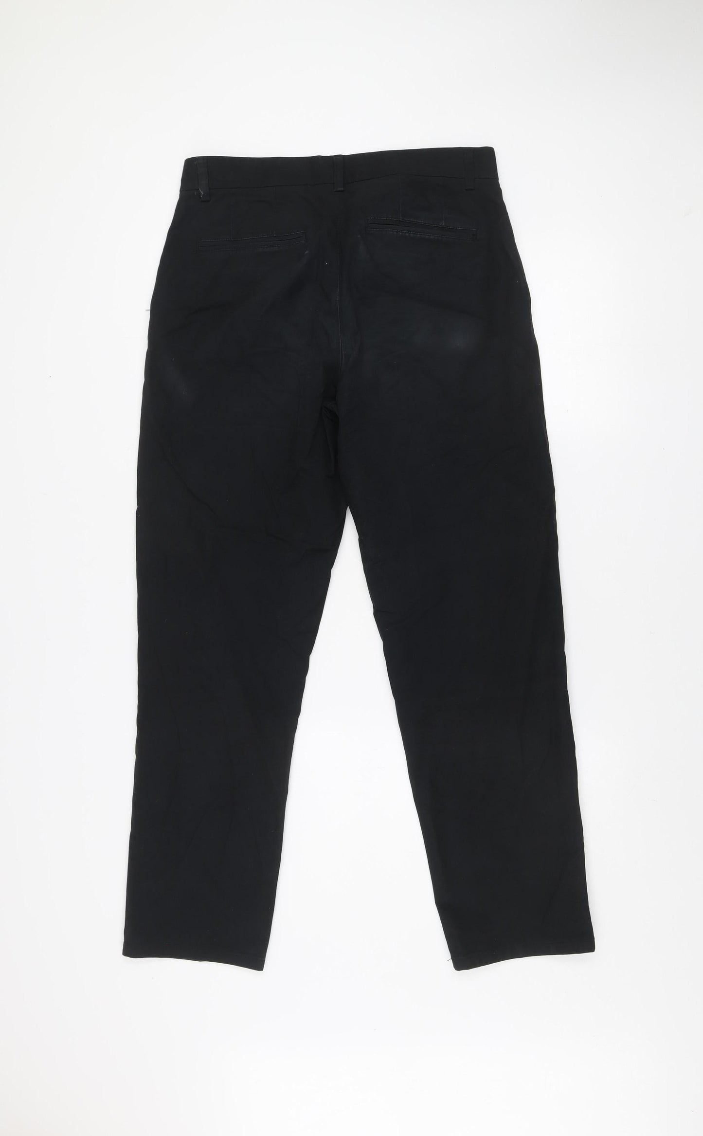 Denim Co. Men's Black Straight Fit Chino Trousers W30 L30