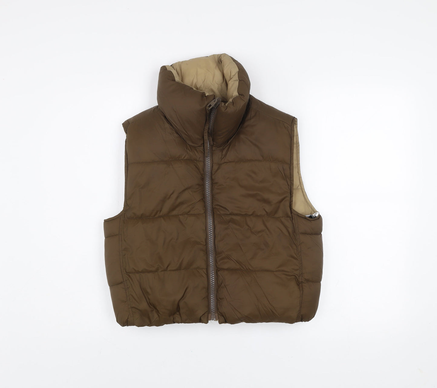 Womens UK Size XS Zara Brown Puffer Jacket