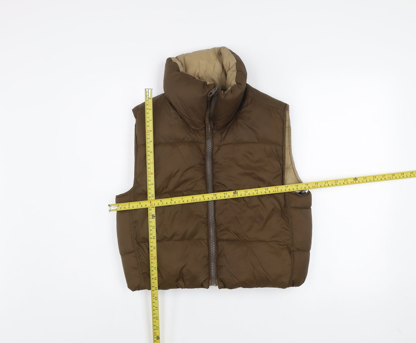 Womens UK Size XS Zara Brown Puffer Jacket