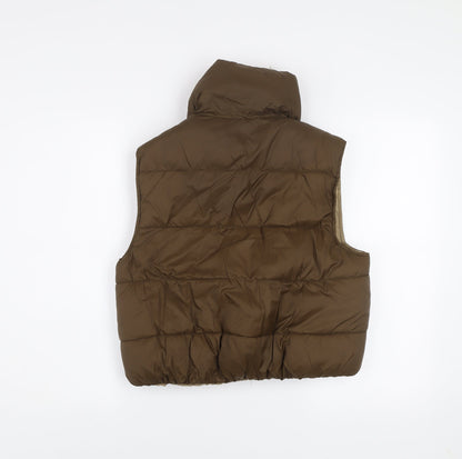 Womens UK Size XS Zara Brown Puffer Jacket