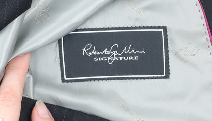 Roberto Gallini Signature Men's Black 40S Pinstripe Wool Blend Suit Jacket