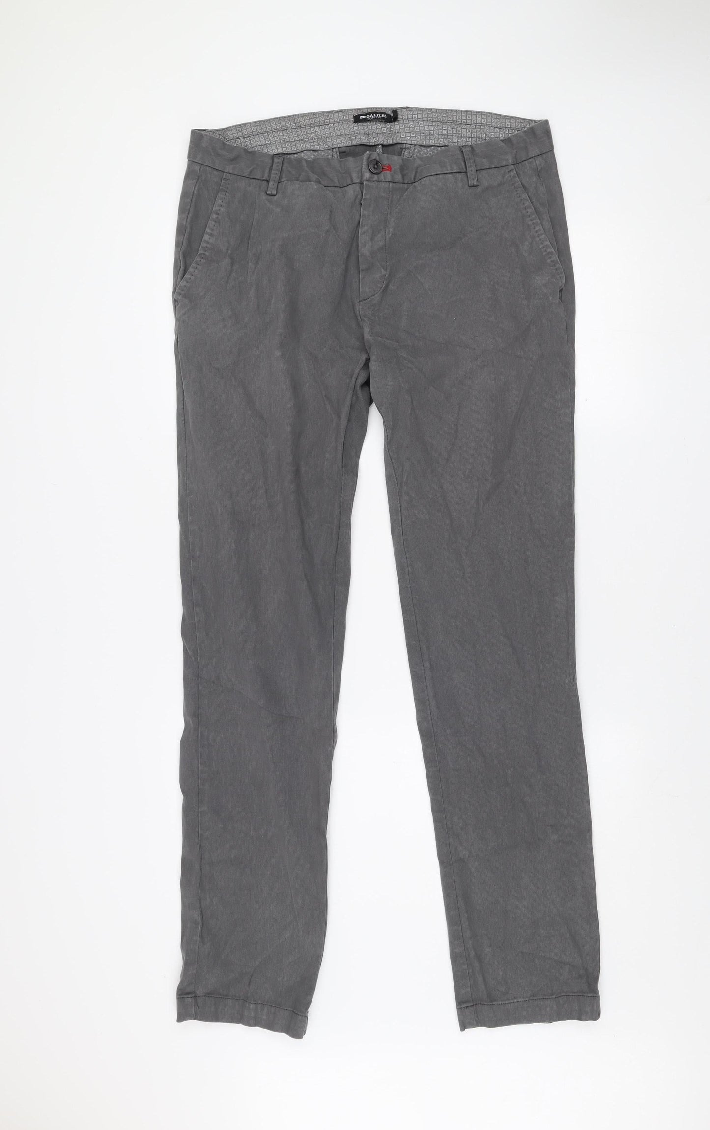 Galileo Men's Grey Slim Fit Chino Trousers Size 54 (42W)