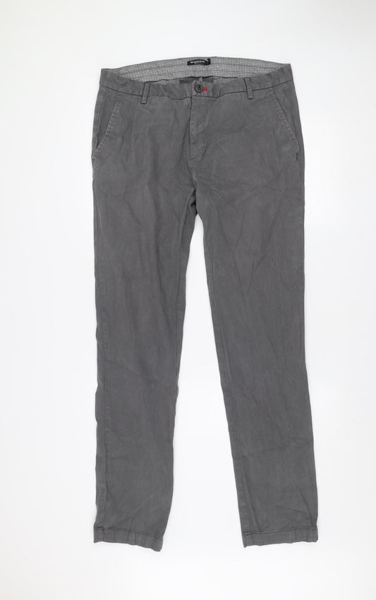 Galileo Men's Grey Slim Fit Chino Trousers Size 54 (42W)