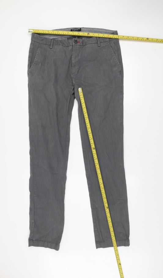 Galileo Men's Grey Slim Fit Chino Trousers Size 54 (42W)