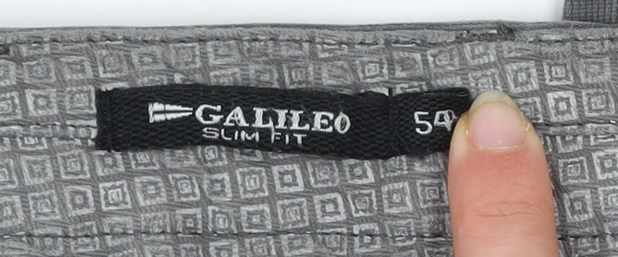 Galileo Men's Grey Slim Fit Chino Trousers Size 54 (42W)