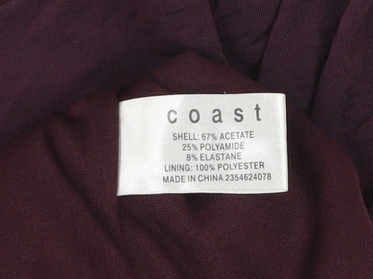 Coast Women's Purple Sleeveless V-Neck Ruched Blouse Size 12