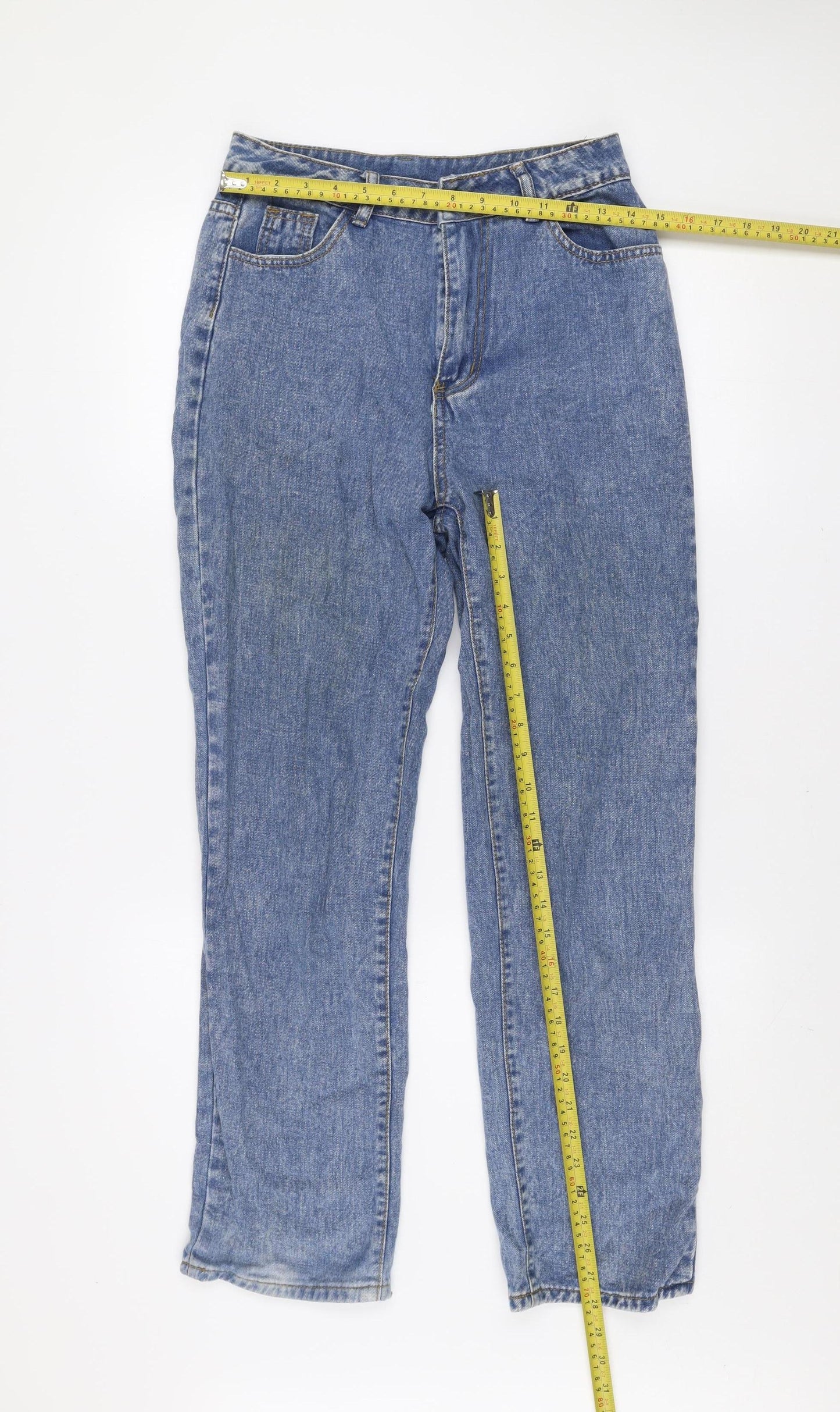 SHEIN Women’s Blue High Rise Straight Denim Jeans Size S