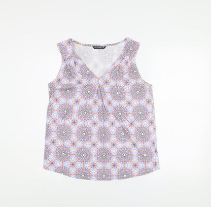 Dunnes Women’s Multicoloured Geometric V-Neck Sleeveless Top Size 12