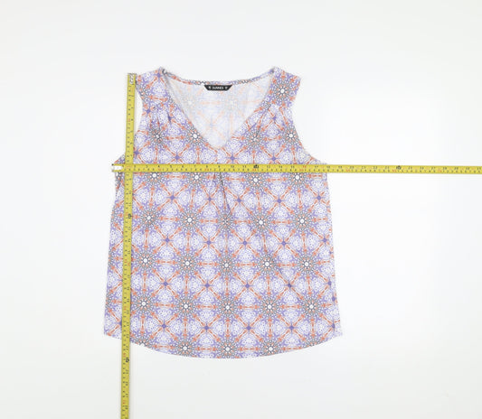 Dunnes Women’s Multicoloured Geometric V-Neck Sleeveless Top Size 12