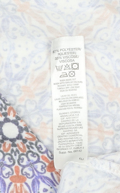 Dunnes Women’s Multicoloured Geometric V-Neck Sleeveless Top Size 12