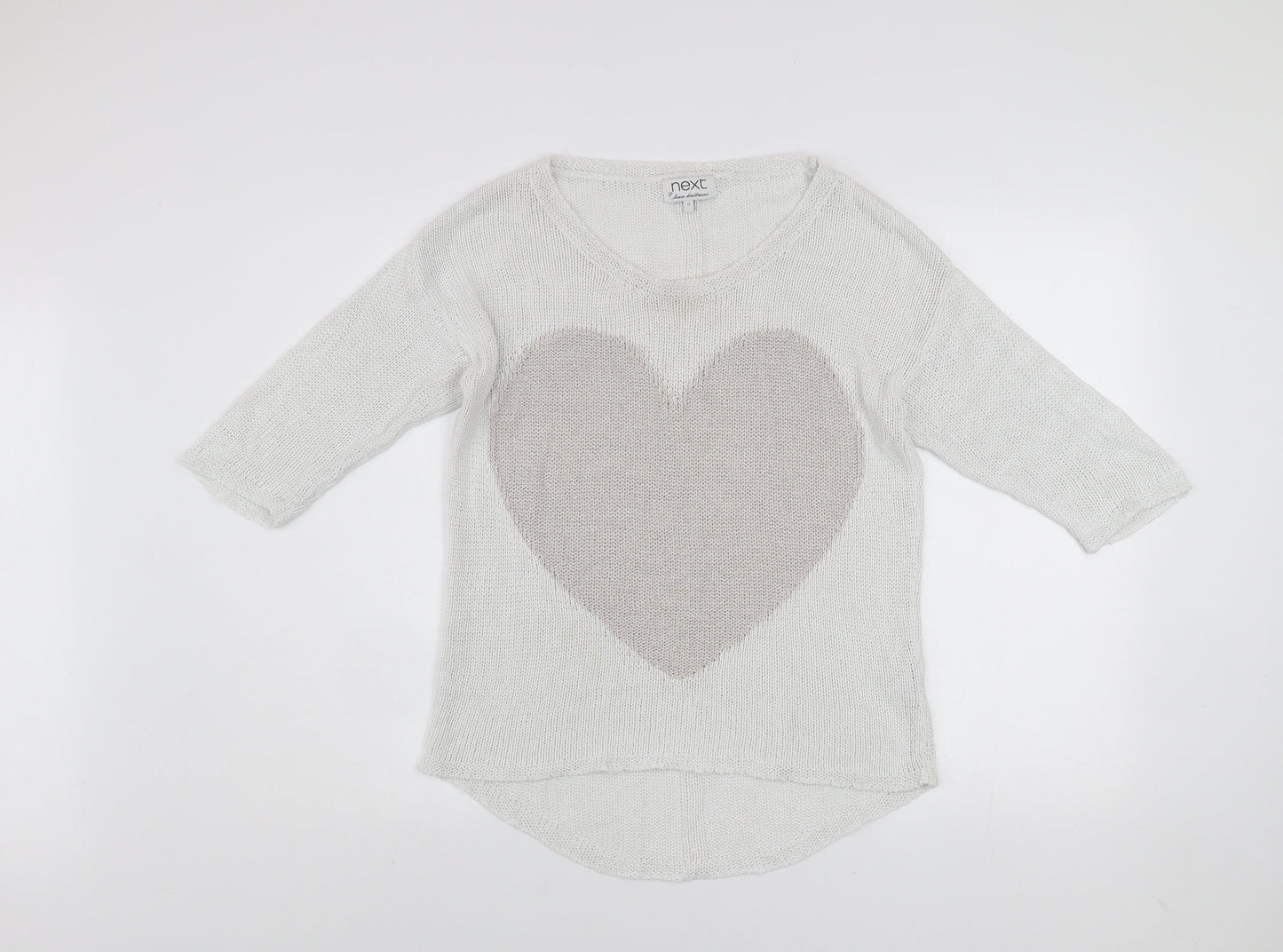Womens UK Size 12 NEXT White Pullover Jumper