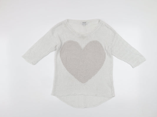 Womens UK Size 12 NEXT White Pullover Jumper