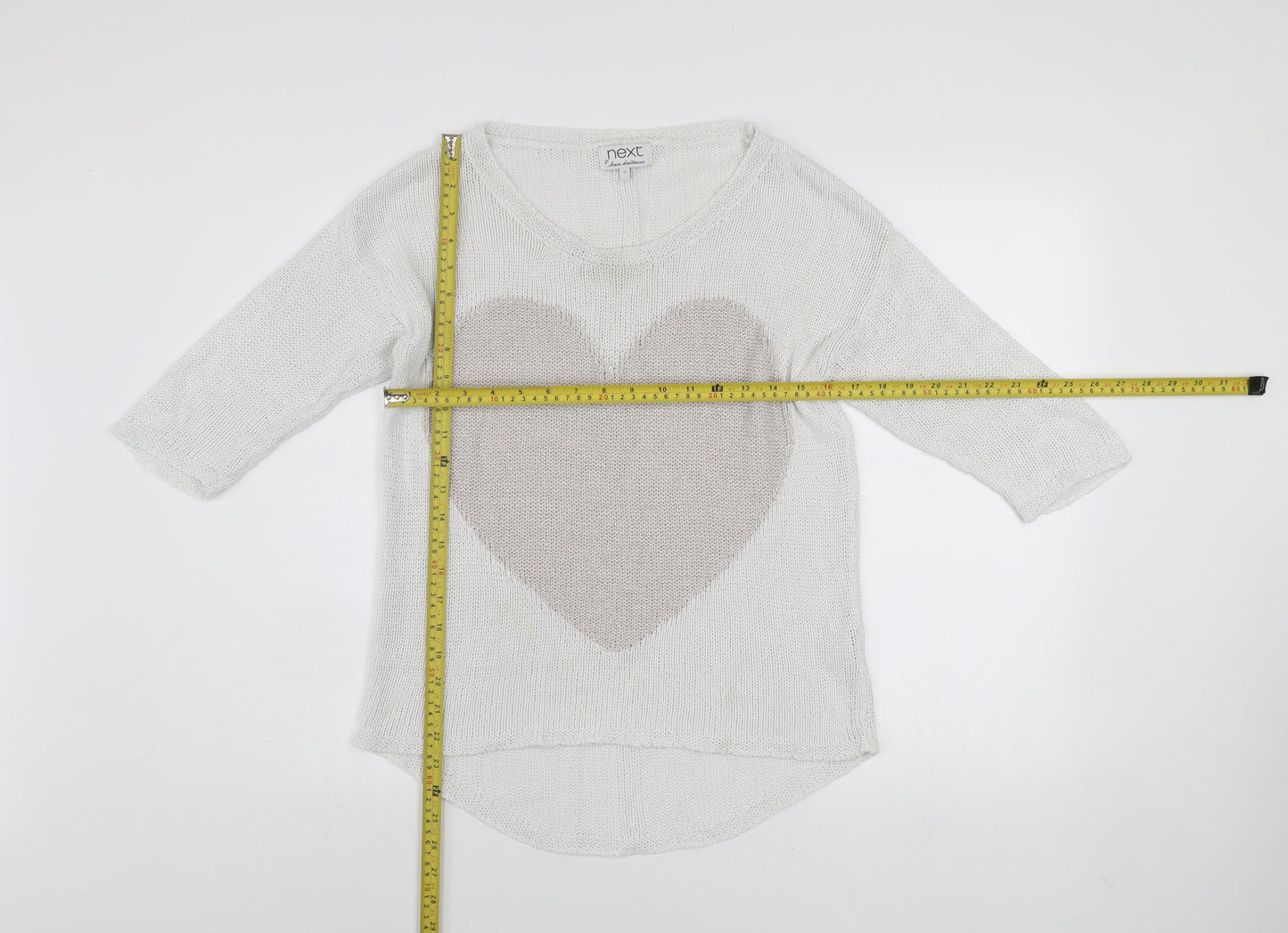 Womens UK Size 12 NEXT White Pullover Jumper