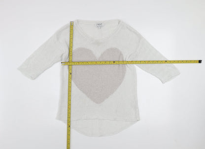 Womens UK Size 12 NEXT White Pullover Jumper