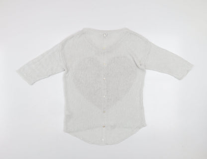 Womens UK Size 12 NEXT White Pullover Jumper
