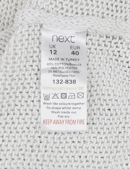 Womens UK Size 12 NEXT White Pullover Jumper