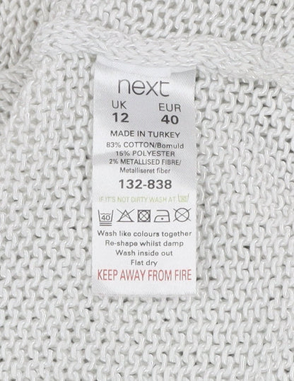 Womens UK Size 12 NEXT White Pullover Jumper