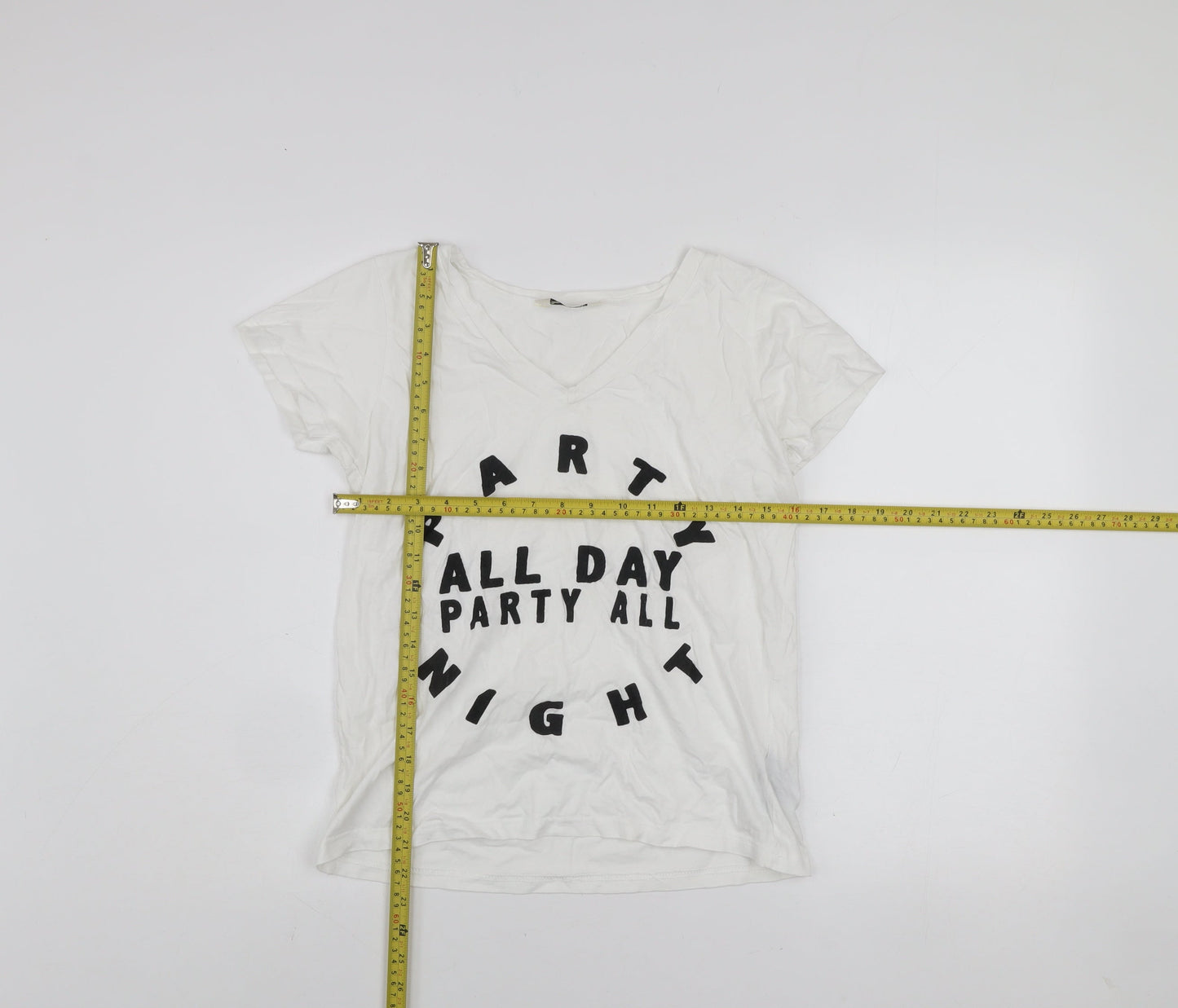 Womens UK Size 6 Miss Selfridge White Basic T-Shirt