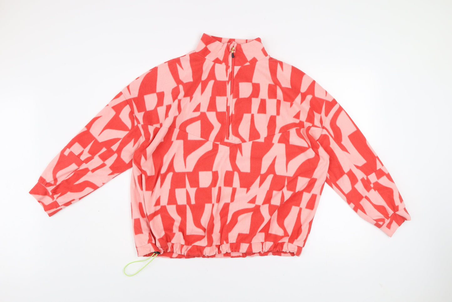 Dunnes Women’s Pink 1/2 Zip Pullover Sweatshirt Size S Polyester Patterned