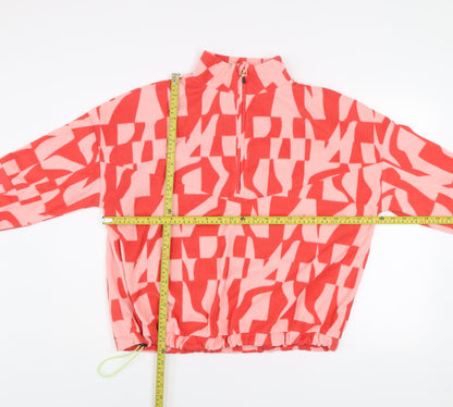 Dunnes Women’s Pink 1/2 Zip Pullover Sweatshirt Size S Polyester Patterned