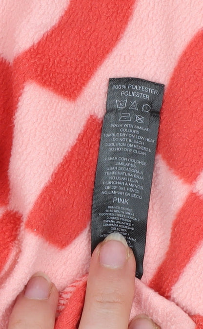 Dunnes Women’s Pink 1/2 Zip Pullover Sweatshirt Size S Polyester Patterned