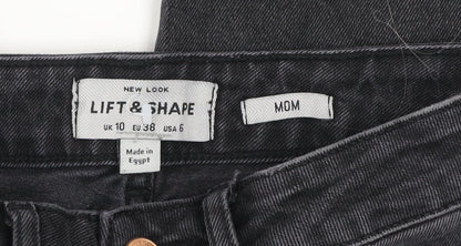 New Look Women’s Black Lift & Shape Mom Jeans Size 10 High Rise
