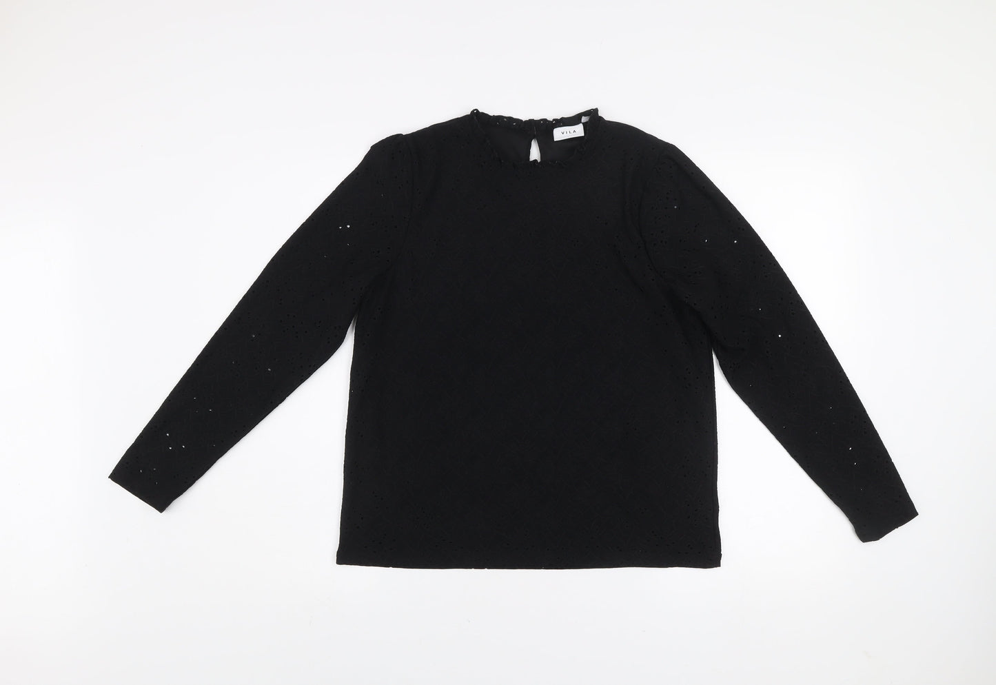 Womens UK Size S VILA Black Tunic Blouse