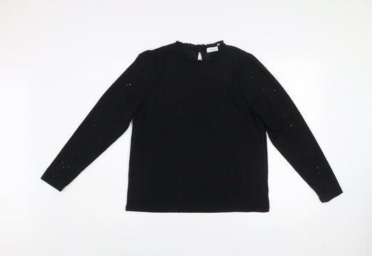 Womens UK Size S VILA Black Tunic Blouse
