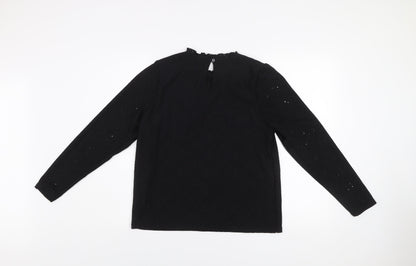 Womens UK Size S VILA Black Tunic Blouse