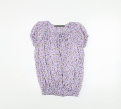 Womens UK Size XS Zara Basic Purple Tunic Blouse