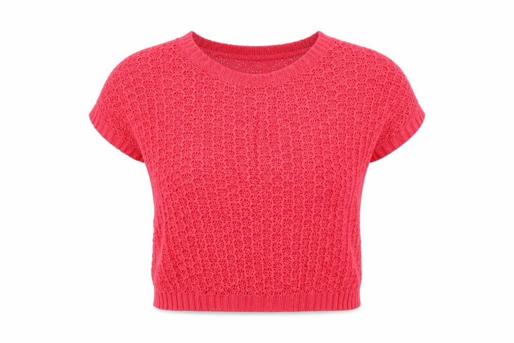 Womens UK Size XS Bershka Pink Basic T-Shirt