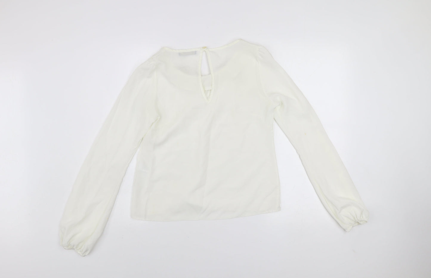 Womens UK Size 8 Rise Ivory Basic Blouse