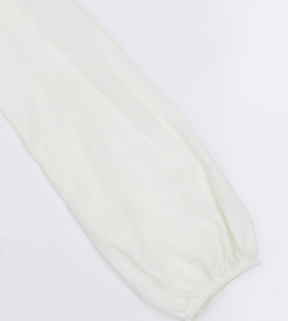 Womens UK Size 8 Rise Ivory Basic Blouse
