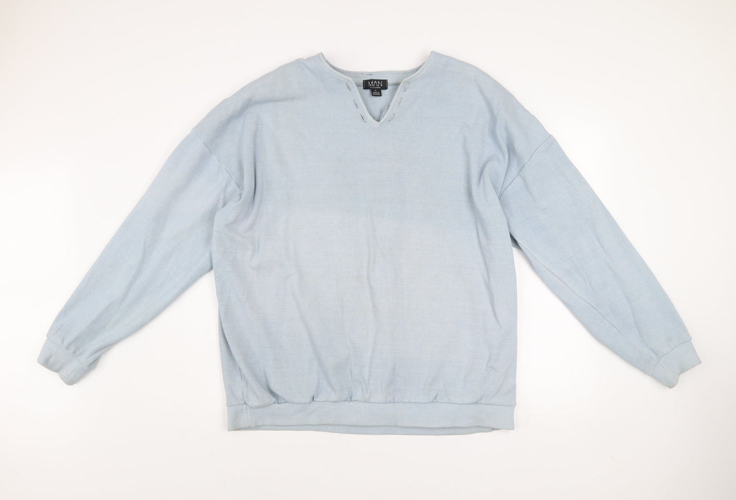 Mens UK Size L boohooMAN Blue Pullover Sweatshirt