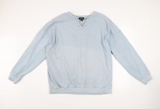 Mens UK Size L boohooMAN Blue Pullover Sweatshirt
