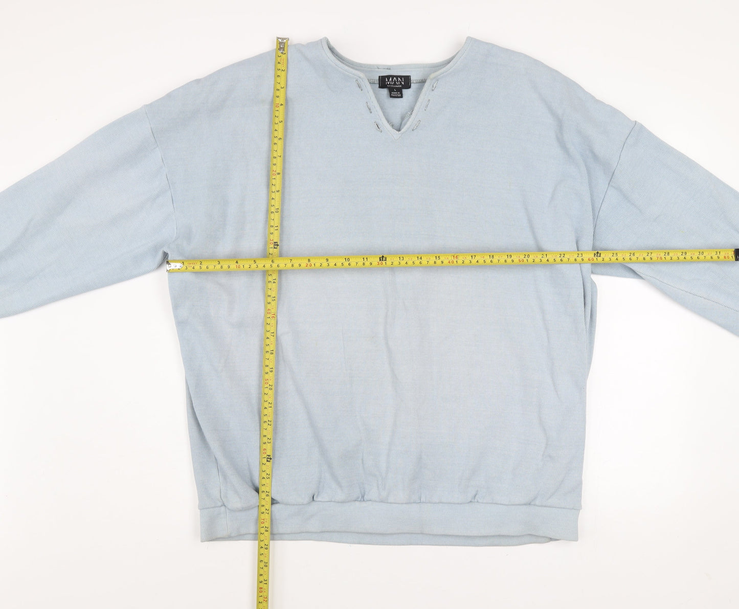 Mens UK Size L boohooMAN Blue Pullover Sweatshirt