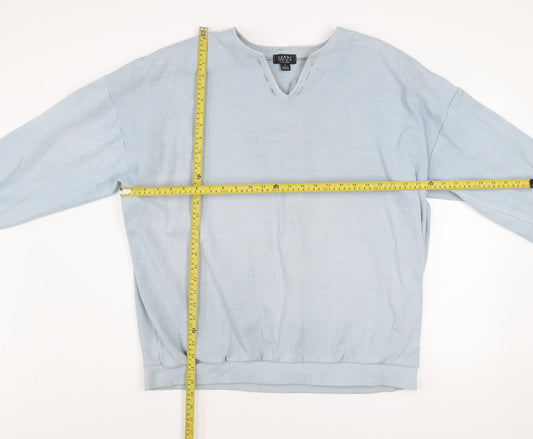 Mens UK Size L boohooMAN Blue Pullover Sweatshirt