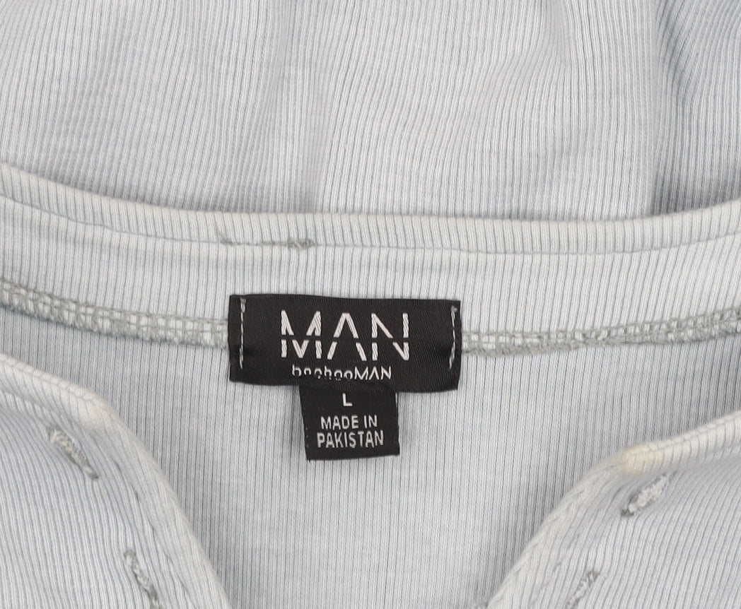 Mens UK Size L boohooMAN Blue Pullover Sweatshirt
