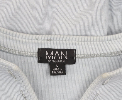 Mens UK Size L boohooMAN Blue Pullover Sweatshirt