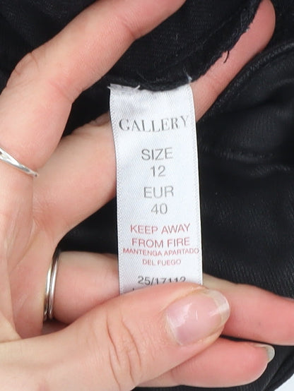 Womens UK Size 12 Gallery Slim Fit Jegging Black Trousers