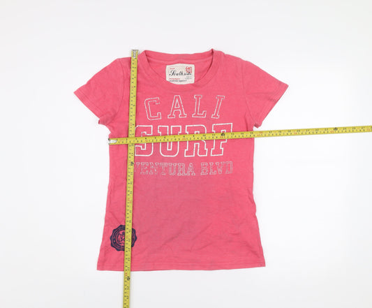Southside Womens Pink Cotton 'Cali Surf' Graphic T-Shirt Size 10