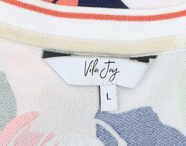 Womens UK Size L Vila Joy Multicoloured Basic T-Shirt
