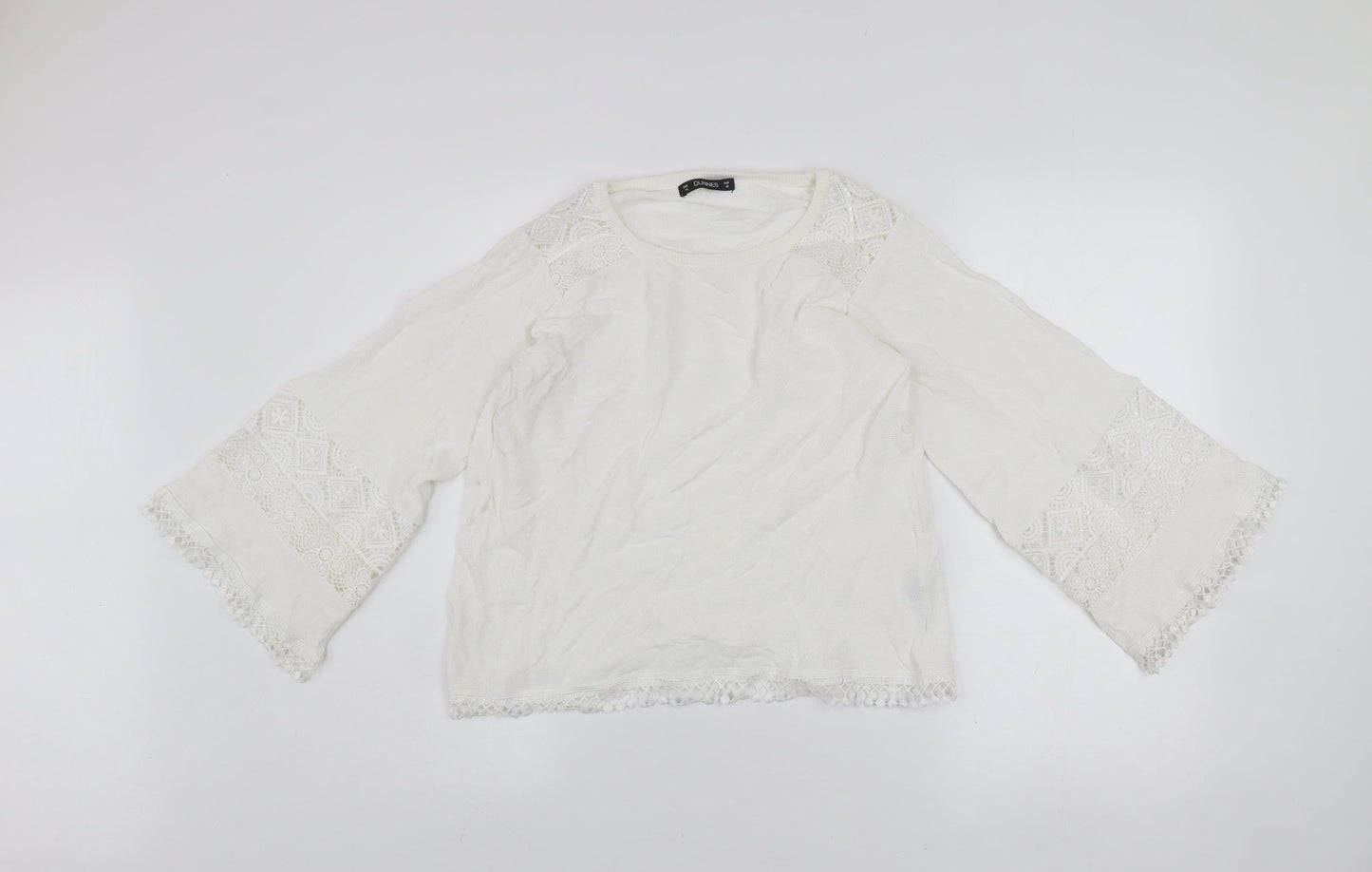 Womens UK Size 10 Dunnes White Pullover Jumper