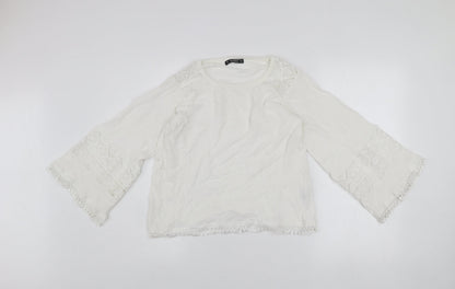 Womens UK Size 10 Dunnes White Pullover Jumper