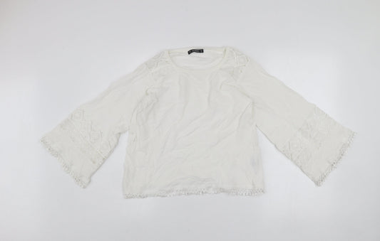 Womens UK Size 10 Dunnes White Pullover Jumper