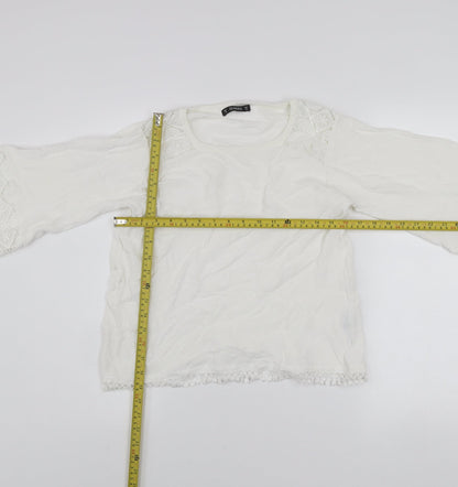 Womens UK Size 10 Dunnes White Pullover Jumper