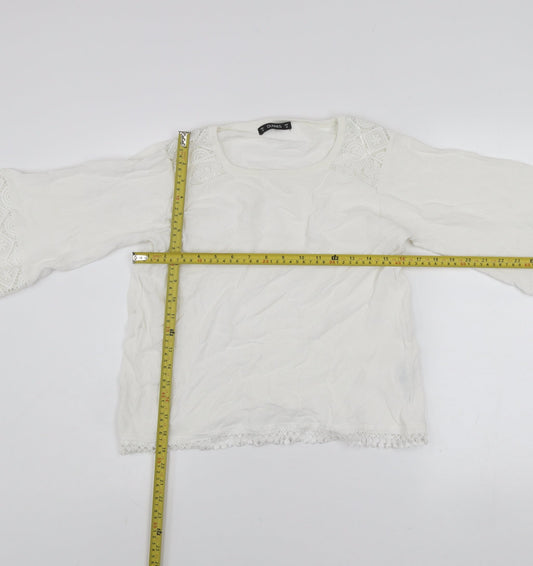 Womens UK Size 10 Dunnes White Pullover Jumper