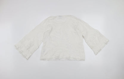 Womens UK Size 10 Dunnes White Pullover Jumper