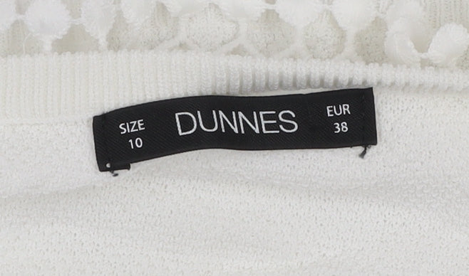 Womens UK Size 10 Dunnes White Pullover Jumper