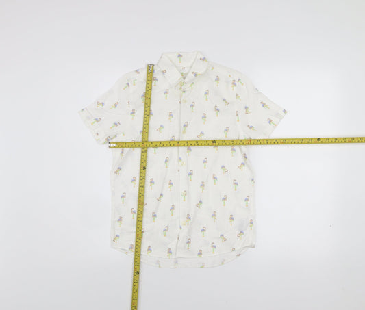 Boys UK Size 10 Years NEXT White Basic Button-Up